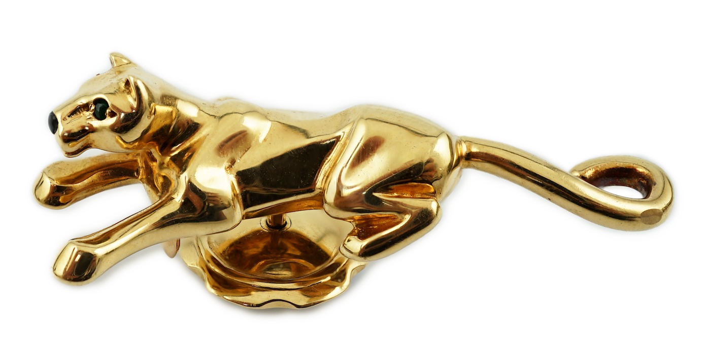 A late 1990's Cartier 18ct gold panther lapel pin
